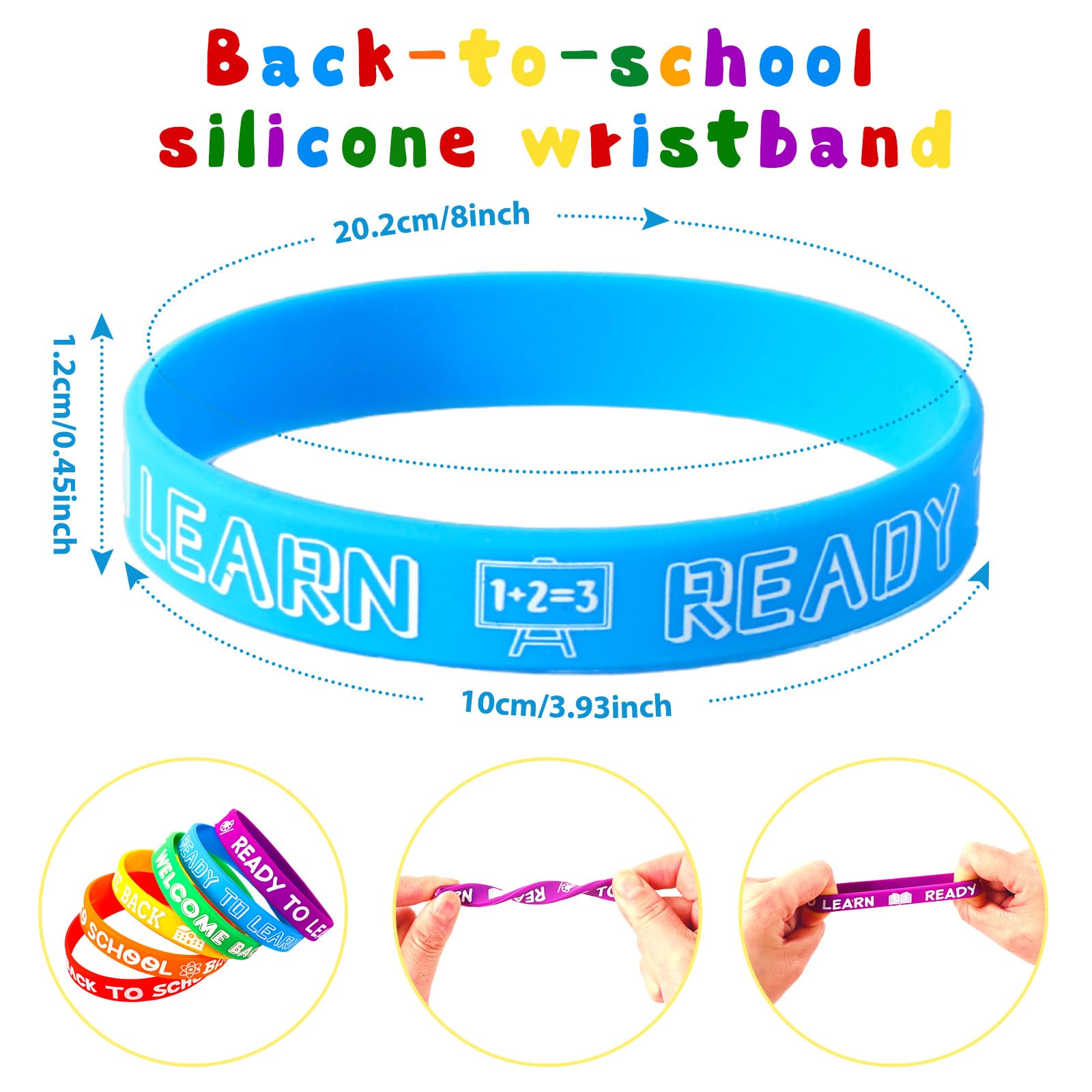 JUNEBRUSHS 30pcs Back to School Silicone Bracelets Rubber Wristbands for First Day of School Gifts Prize School Party Favors Decorations Accessories Stuffers Fillers(6 Designs) - Image 4