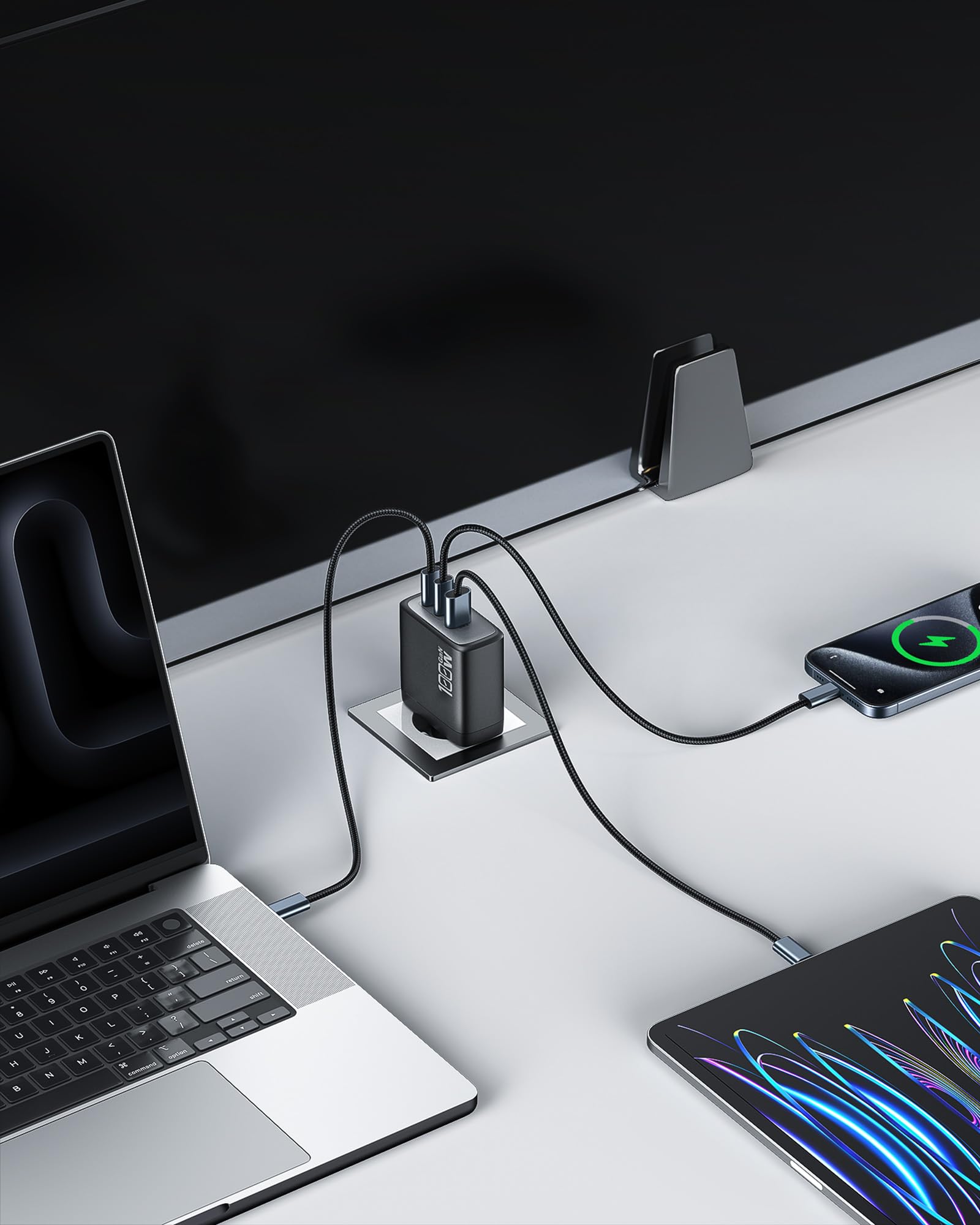 OUFUYU Cavo USB C a USB C 240W Ricarica Rapida, 1,8M Tipo C Cavo in nylon intrecciato per MacBook Air/Pro, Dell, HP, Laptop USB C, Galaxy S24 Ultra, ecc