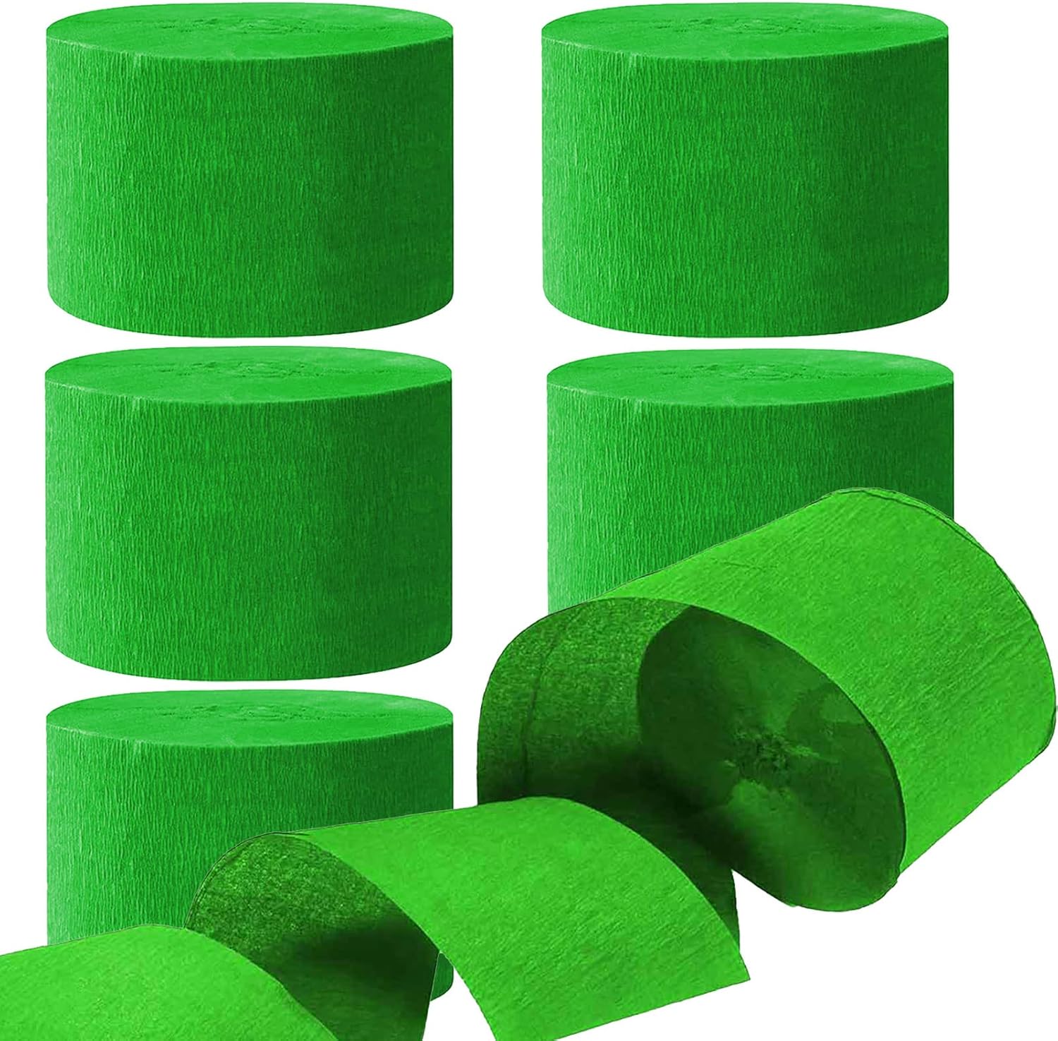 Green Crepe Paper Streamers Party Streamer 1.8 Inch Widening 6 Rolls
