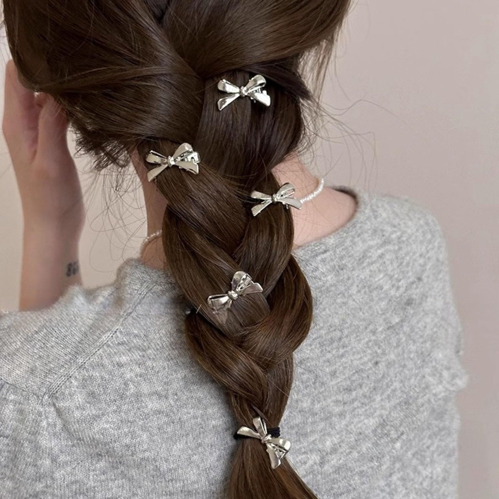 Amazon.com : 8pcs Silver Bow Hair Accessories - Cute & Cool 