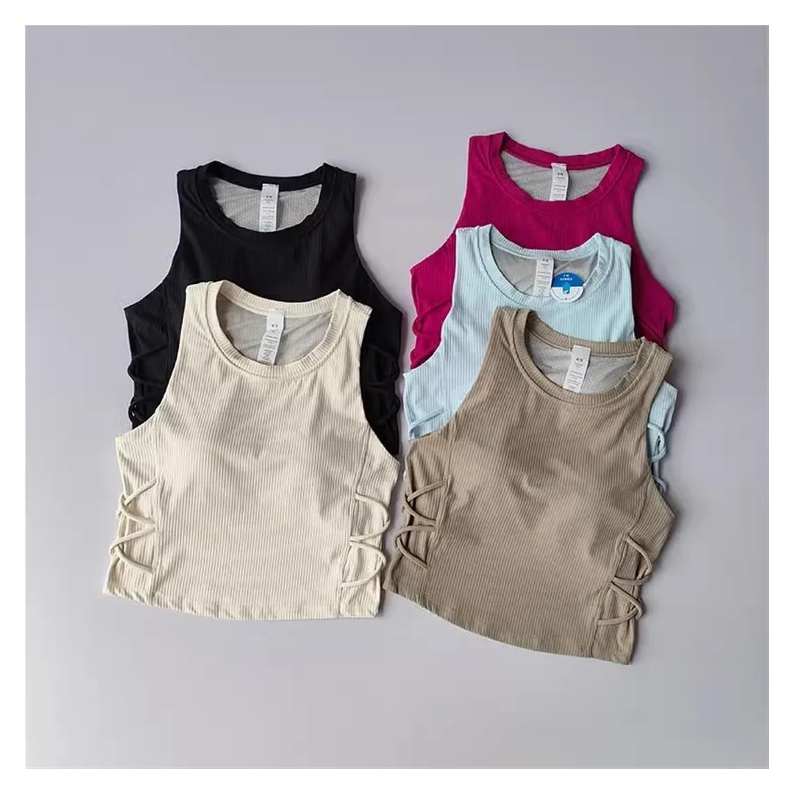 Canotta Fitness da Donna Canotta da Yoga Traspirante ad Asciugatura Rapida da Donna for Fitness e Pilates, Aderente, con Cuscino Fisso for Il Petto.
