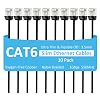 Slim CAT6 Ethernet Cable 1 FT 10-Pack, Snagless Cat 6 Patch Cable, Nylon Braided, 1Gbps, Internet Network Cables, Ultra Slim Cat6 Cables, UTP, Black Cables -10 Pack