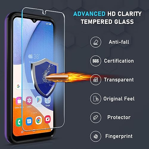 Miniatura 6 de Janmitta Compatible con Samsung Galaxy A14 5G Funda con Protector de Pantalla + Protector de Lente de Cámara, Funda de Teléfono de Cuerpo Completo