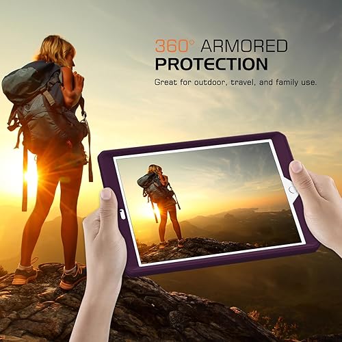 Miniatura 7 de MoKo Case Fit 20182017 iPad 9.7 65 generación - Resistente Funda híbrida resistente de cuerpo completo a prueba de golpes con protector de pantalla