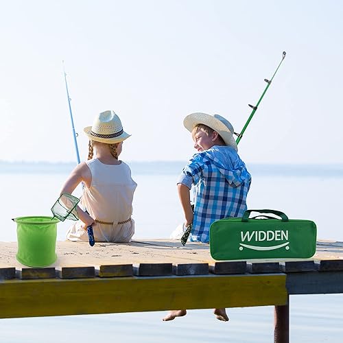Miniatura 4 de Caña de pesca para niños, bastones de pesca telescópicos portátiles para niños y niñas, kit combinado de caña de pescar y carrete con caja de