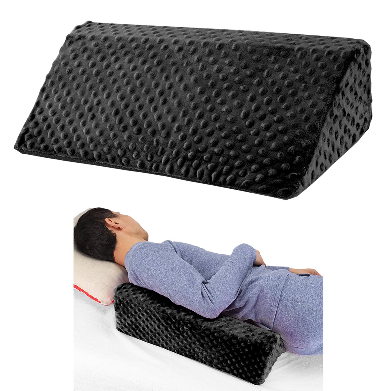 Similar 2Piece Wedge Pillows for Side Sleeping, Body Positioning Foam Wedge Pillow, Side Wedge Pillow for Sleeping Non-Slip Back Positioning Pillow for Bed Sore Wedge (Black)