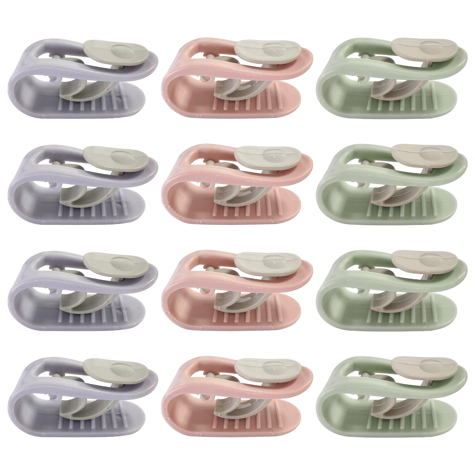 QACUU 12pcs Duvet Clips Bedding Fasteners – No Sewing Quilt Holders for Duvet Cover, Anti-slip Bed Accessories for Comforter Fixing, Reusable Blanket Grippers for Home Bedroom Use