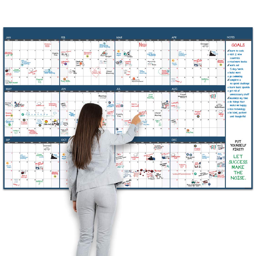 Large Dry Erase Wall Calendar 48 X 74 Undated Blank 2023 Reusable Large Dry Erase Wall Calendar 48 X 74 Undated Blank 2023 Reusable