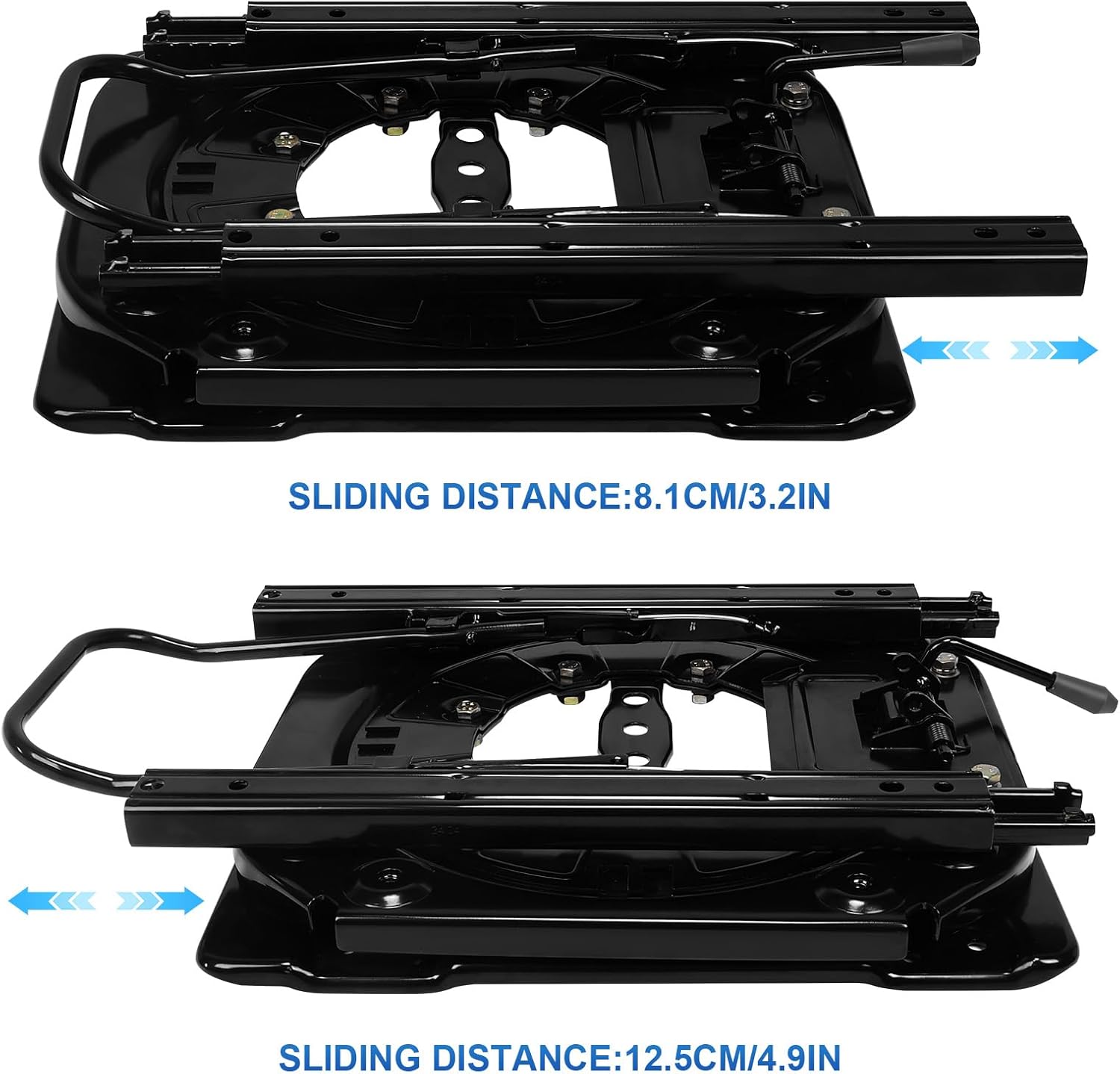 Cold-Rolled Steel Swivel Car Seat Base 360 Degree Rotatable Adjustable Seat Swivel Base Sliding Track W/Slider 130kg Load for RV Van Camper Boat Truck Bus