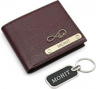 Unique Gift Items Personalized Wallet for Men | Custom Name Vegan Leather Wallet with Charm | Gift for Husband & Brother Price In India