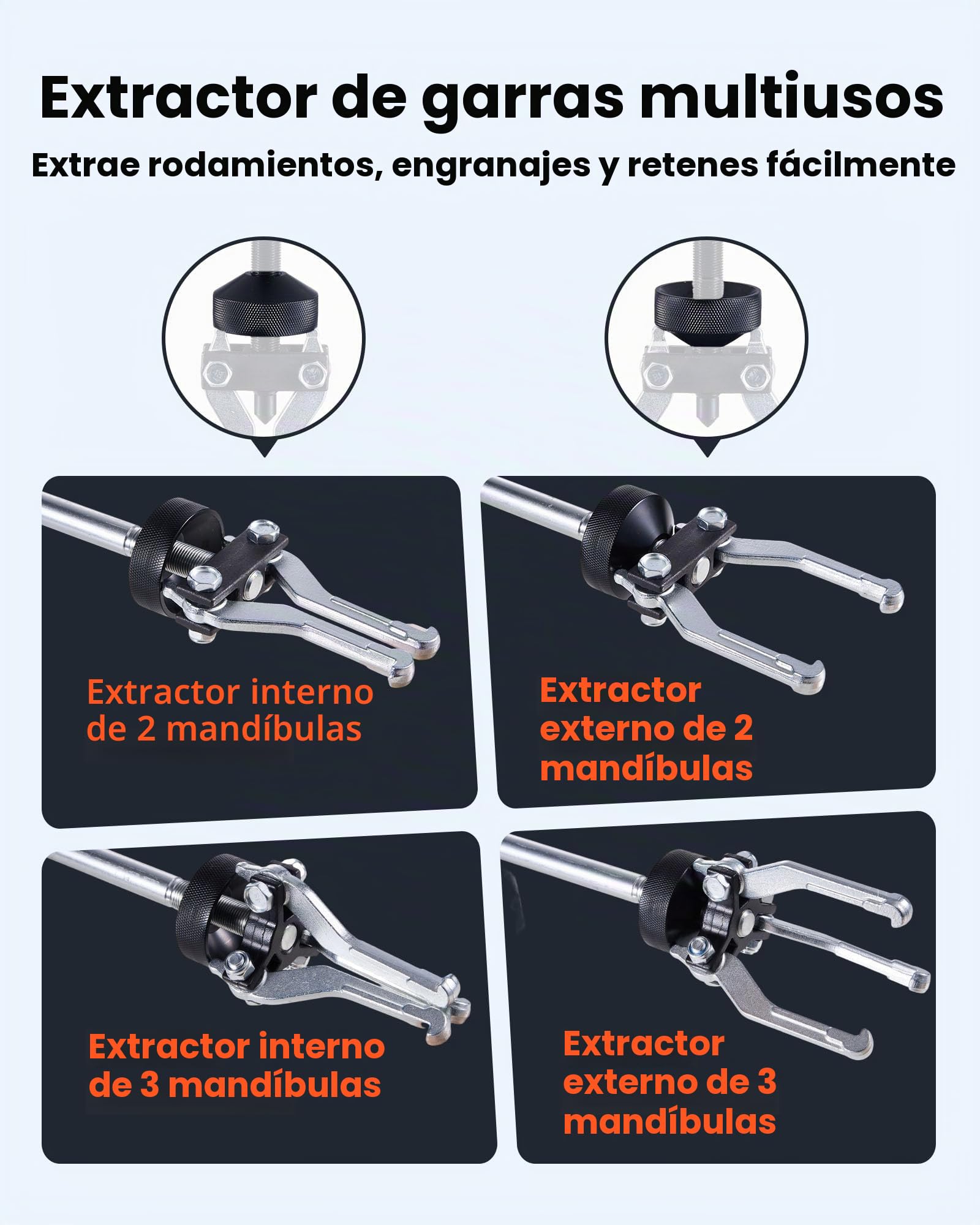 VEVOR Juego de Extractores de Martillo Deslizante de 9 Vías, Resistente al Agua y al Polvo y Duradero, 15 uds para Cojinetes de Rueda Delantera y Eje de Rueda Trasera, con Caja de Transporte