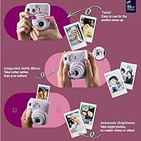Vista 4 de Fujifilm Instax Mini 12 Instant Camera + MiniMate Accessory Bundle & Compatible Custom Case + Fuji Instax Film Value Pack (50 Sheets) Flamingo Azul