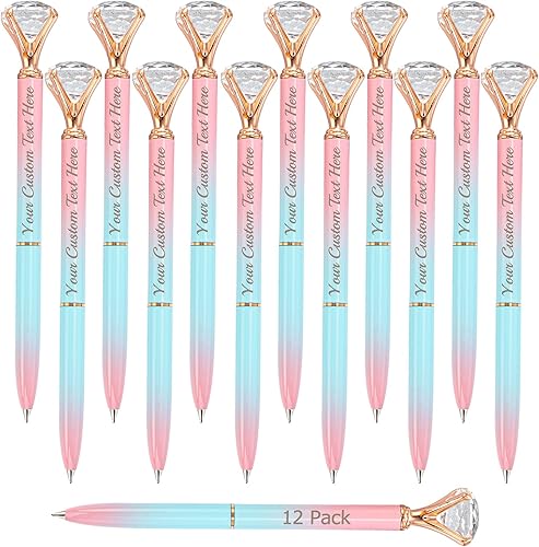 Miniatura 12 de Bolígrafos personalizados con punta de lápiz capacitivo, bolígrafo de diamante con nombre grabado personalizado, grabado gratis, logotipo Variado