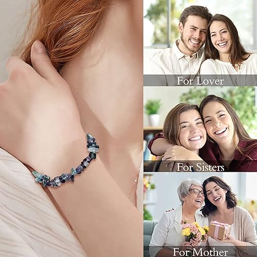 Miniatura 5 de Natural Gemstone Bracelets, Natural Crystal Chip Bead Bracelet, Natural Gemstone Chakra Crystal Healing Stretch Bracelets, Jewelry Accessories