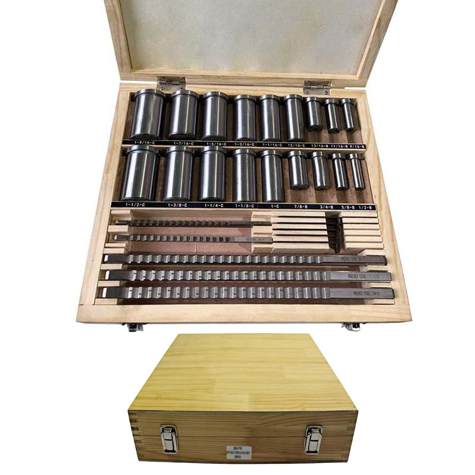 Kit di 30 brocce per chiavi e tornio, 5 brocce, 18 boccole e 7 spessori, adatto per macchinisti professionisti e appassionati di lavorazione dei metalli, kit completo