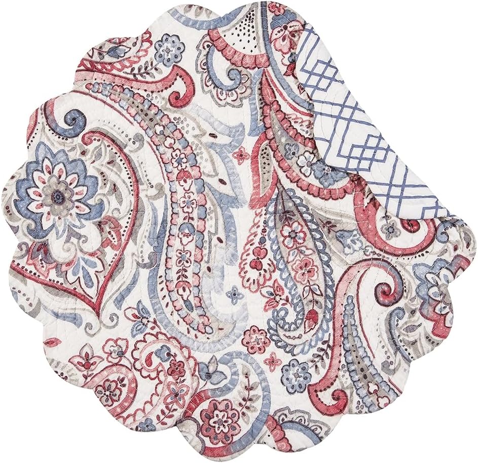 C&F Home, Set of 4 PCS Round Placemats,Claiborne