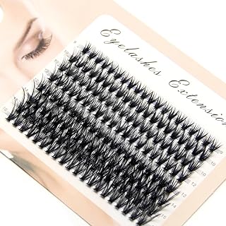 Riya 8 Rows Lash Clusters DIY Eyelash Extensions 160 Clusters Lashes D Curl LASH Volume Individual Lashes Eyelash Clusters Extensions Wispy Lashes Cluster DIY at Home (40D,9-16mm)