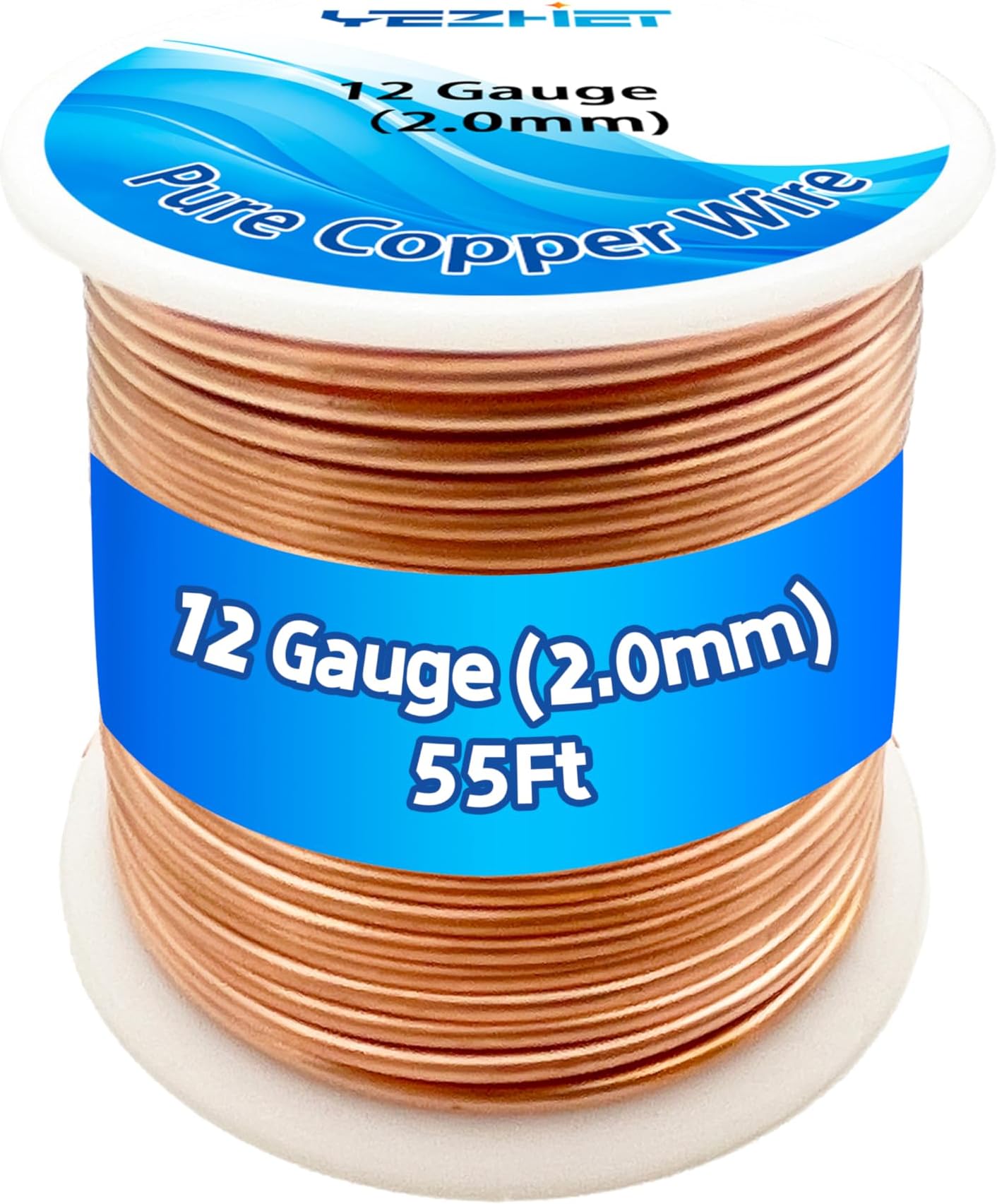 99.9% Solid Bare Copper Wire(12 Gauge, 2.05MM), Dead Soft, 1 Pound Spool Pure Copper Wire for Crafts, Electroculture Gardening, Jewelry Making