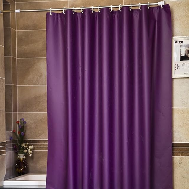 Andoer Shower Curtain, Anti Mould Fabric Shower Curtain Solid Shower Curtain 6 X 6 Ft Bath Curtains With 12 Metal Grommets And Hooks Waterproof Peva Bathroom Curtains For Bathtub Showers