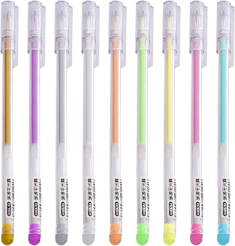 18 Pcs Coloured GelPens Kids,0.5mm GlitterPens,GlitterGel Pen,GlitterMarkers For Adult Colouring Books GelPens For Colouring Christmas Cards Writing Journal Crafting,School,Metallic Pen