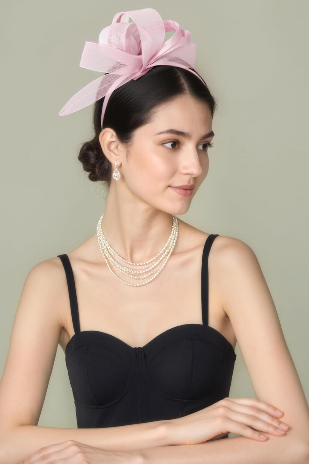 BABEYOND Fascinator Hats for Women - Tea Party Kentucky Ribbon Headband Derby Bridal Wedding Tulle Headpiece with Hair Clip - Image 4