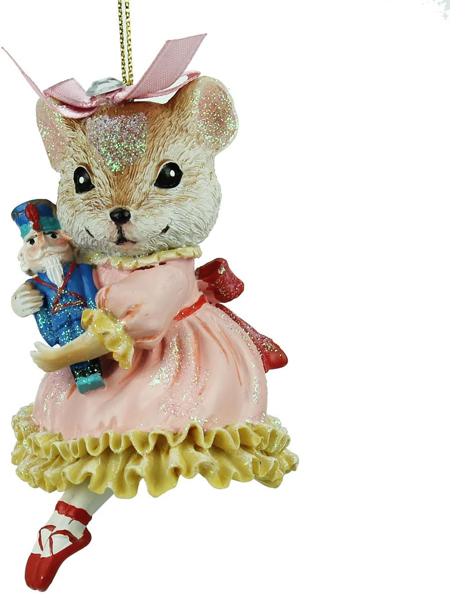 Gisela Graham Clara the Mouse Nutcracker Figurine – Multicoloured Resin Christmas Decoration, 11cm Collectible Ballet Character Ornament