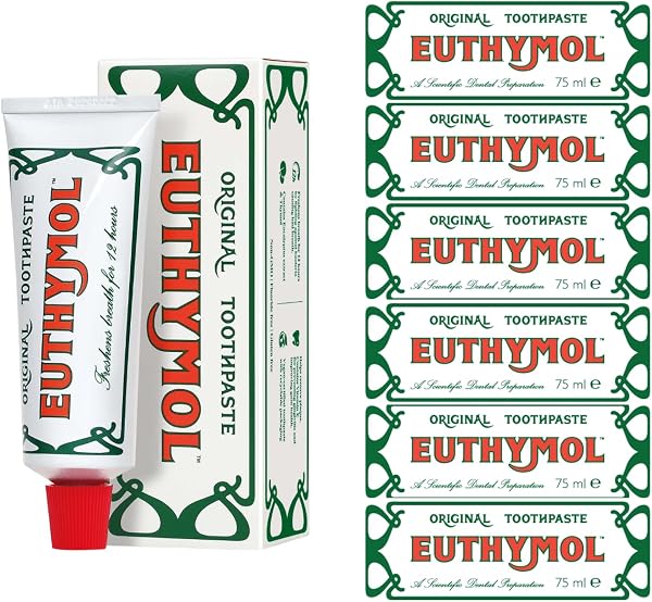 Original Euthymol Zahnpasta 75ml x 24, Zahncreme ohne Fluorid, Anti-Plaque, Antibakteriell, Kariesschutz, Frische Minze, Tägliche Zahnpflege, Sauberkeit für Zähne und Zahnfleisch - 4