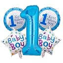 Propsicle Blue 1 Number Foil Balloons for 1st Birthday Decoration For Boys gallery image