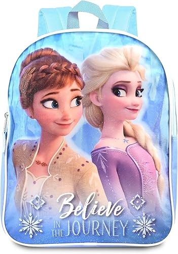 Miniatura 3 de Disney Frozen Elsa - Juego de 4 mochilas para niñas con bolsa de escuela congelada de 15 pulgadas botella de agua pegatinas congeladas y más Frozen