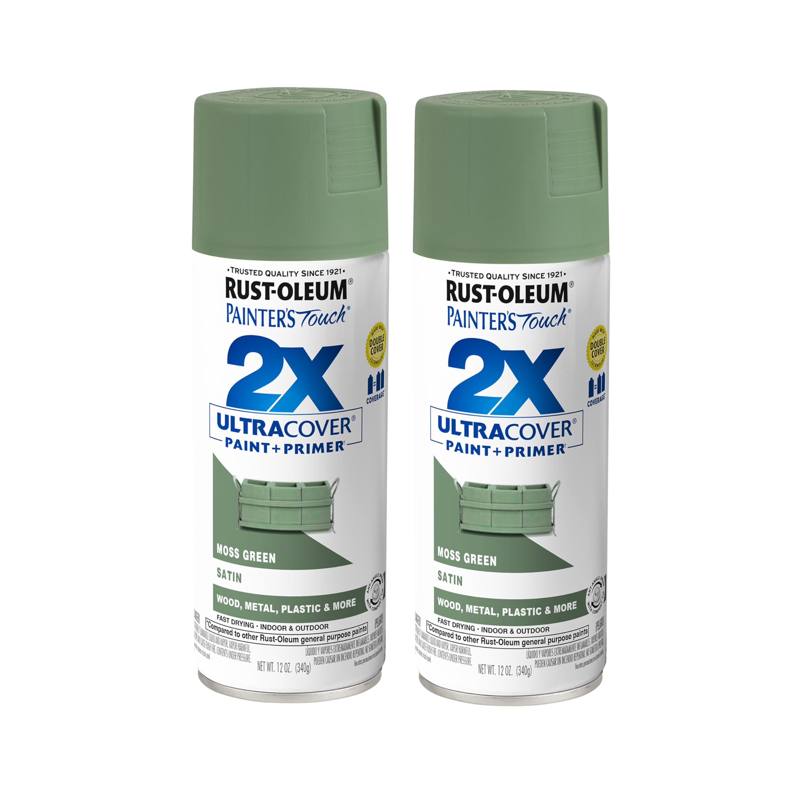 Rust-Oleum Painter's Touch 2X Ultra Cover Spray Paint, Satin Moss Green