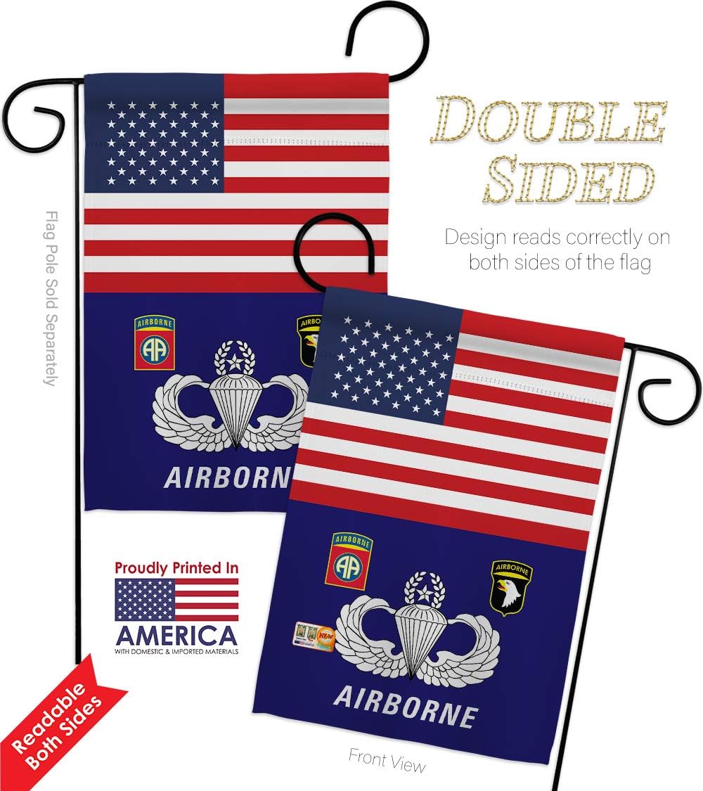 Army US Airborne Garden Flag Armed Forces Rangers United State American Military Veteran Retire Official Small Decorative Gift Yard House Banner Double-Sided Made In USA 13 X 18.5