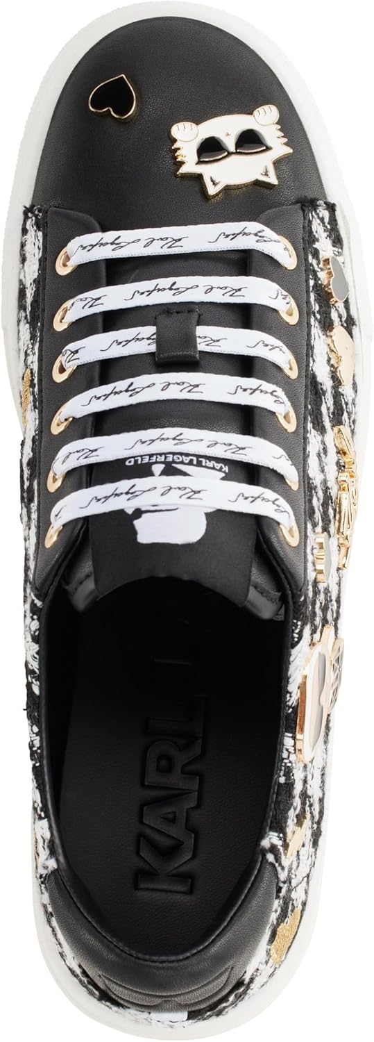 Karl Lagerfeld Womens Cate Sayings Everyday Lace Up Sneaker - Image 4