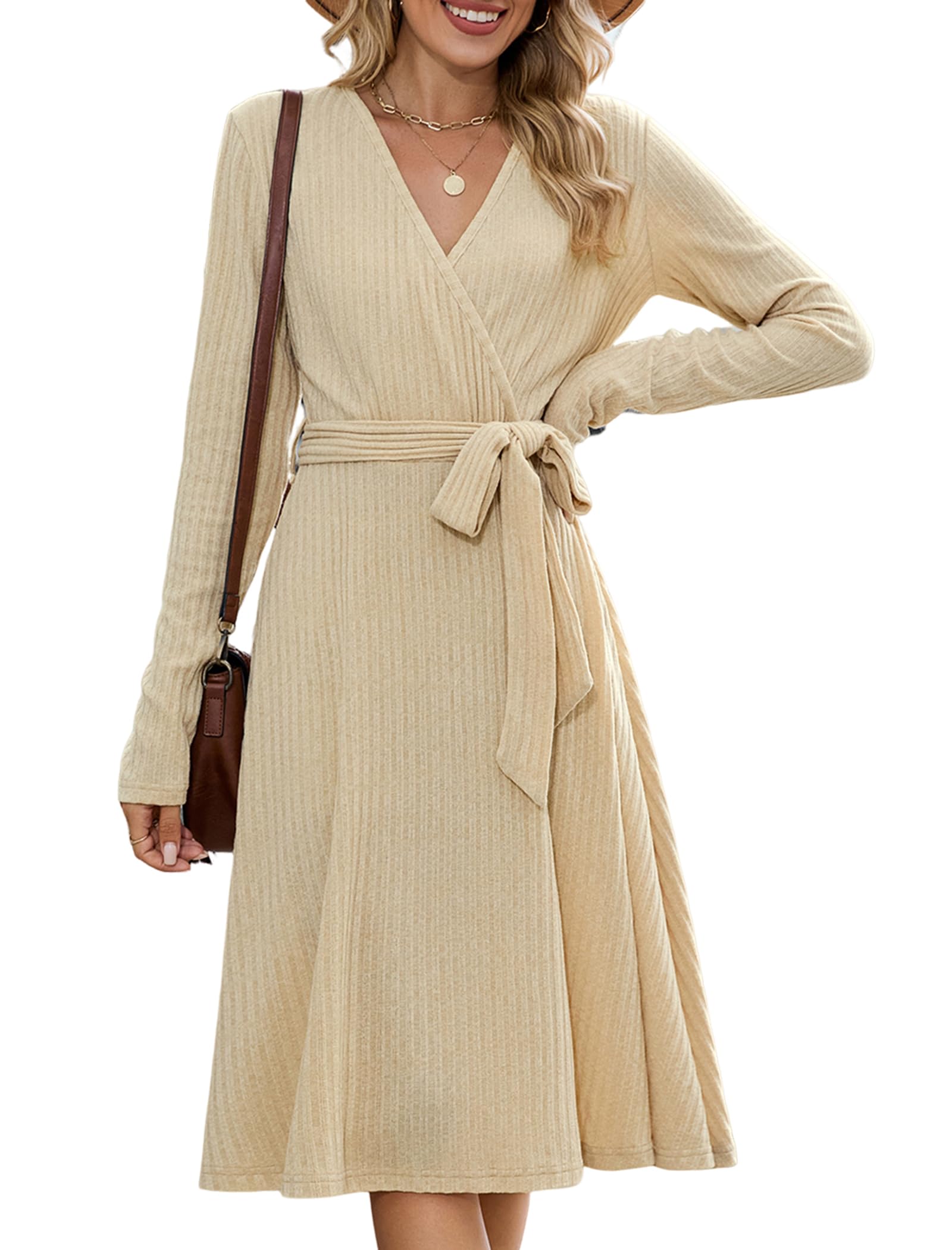 ZAFUL Winter Dresses for Women 2025 Long Sleeve V...