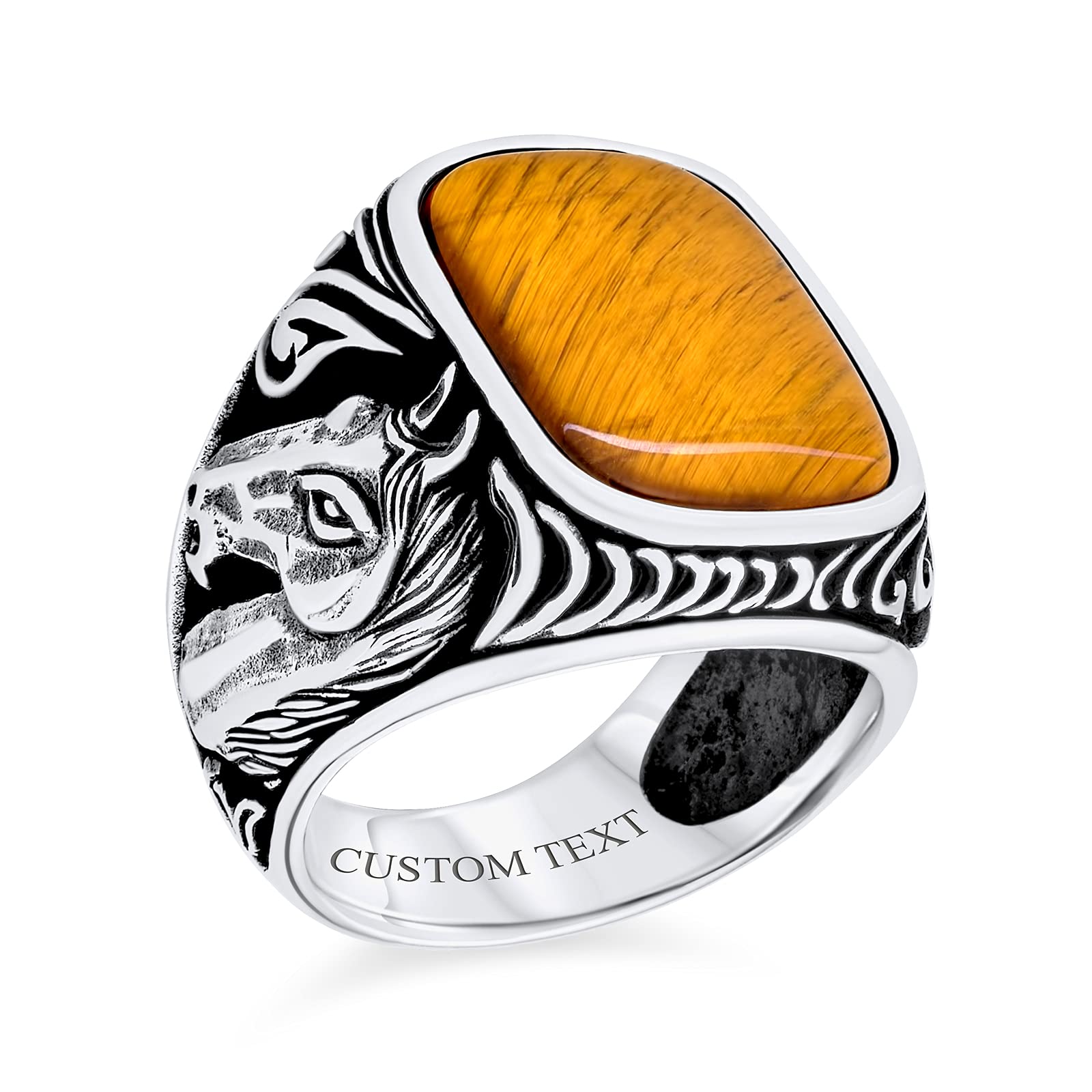 Sie Herren Executive Edelstein Großen Braunen Tiger Eye Black Onyx Reiter Hengst Pferd Ring Western-Schmuck Für Männer Massiv Oxidiert .925 Sterling Silber Handgefertigt In Der Türkei Anpassbar