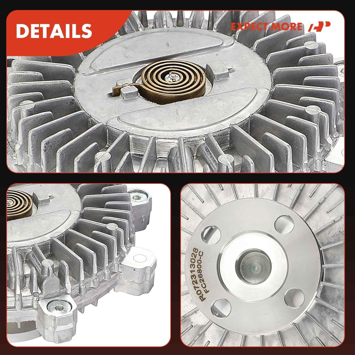 A-Premium Engine Cooling Fan Clutch Compatible with Chevrolet Tracker 1999-2004 & Suzuki Grand Vitara 1999-2005, Sidekick, Vitara, XL-7, 1.8L 2.0L 2.5L 2.7L, Replace# 17120-77E05, 1712077E05