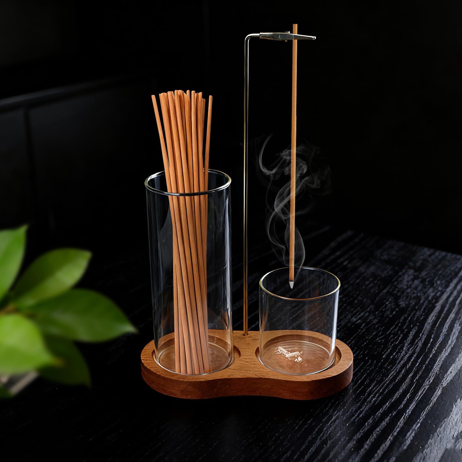 QMLING Wooden Incense Holder for Sticks: Incense Stick Holder with