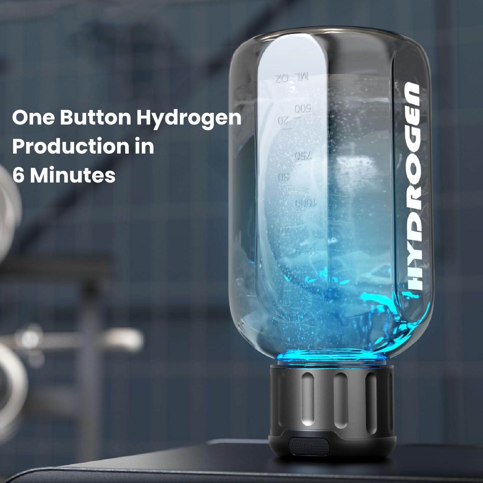 SIXRUN Generador de Agua de Hidrógeno Potente Ionizador 1600PPB para Atletas y Entusiastas del Fitness Capacidad de 1500ml