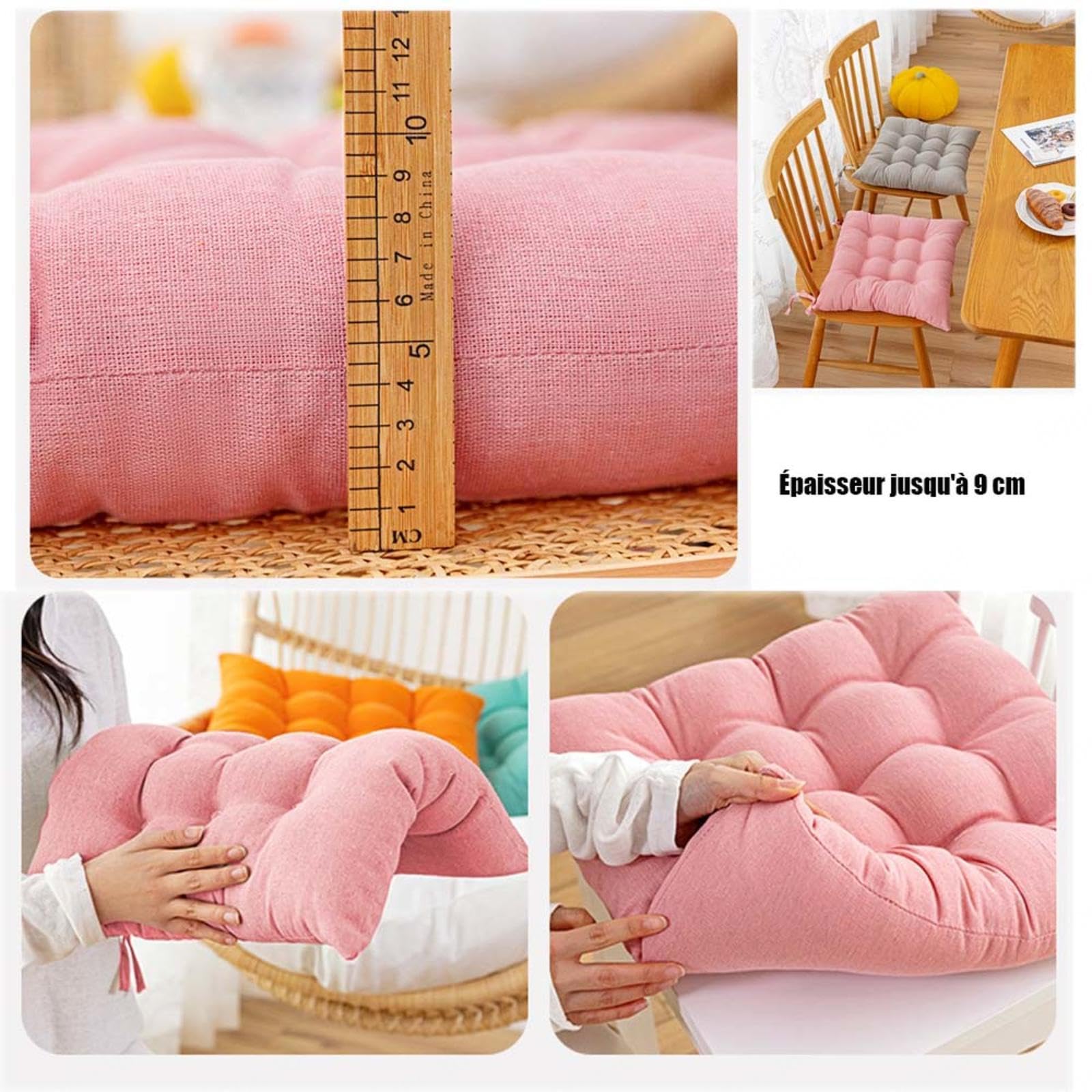 Ahlsen Lot De 6 Galettes De Chaise 40x40, Coussin Décoratif