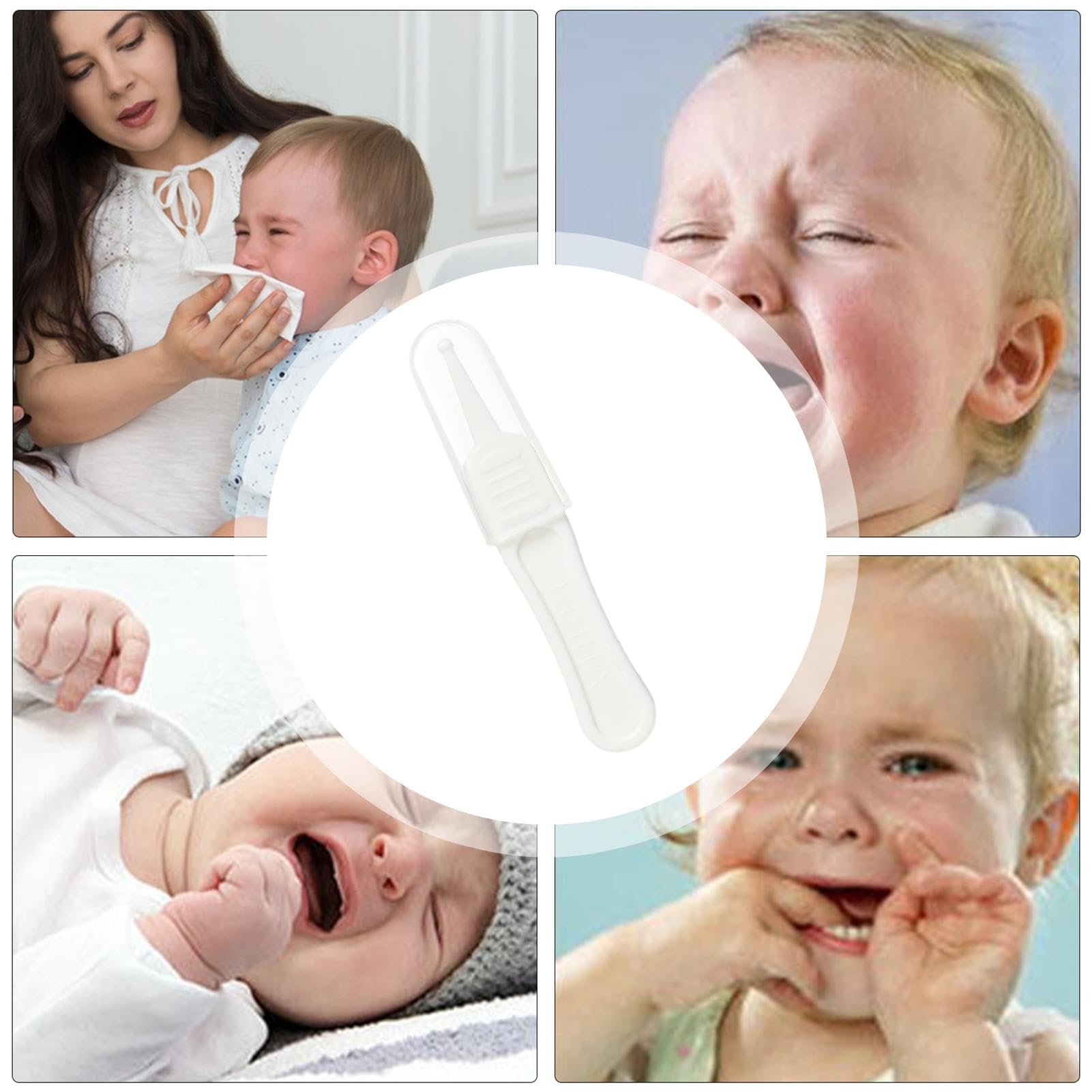 Pince à épiler pour bébé - Pince à épiler pour nettoyer les oreilles et le nez - Outil de nettoyage du nez - Tête ronde - Pour nettoyer la cavité nasale