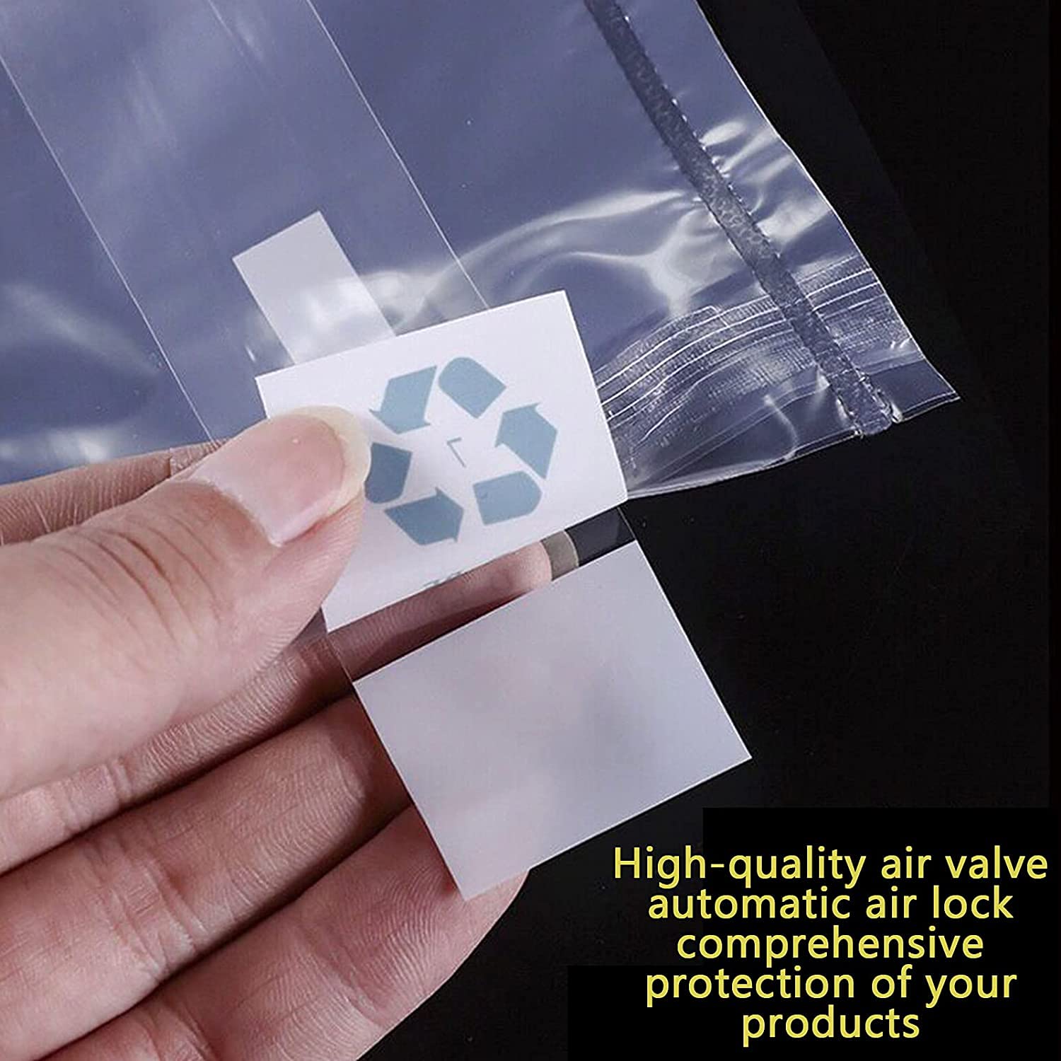 Miupoo Lot de 50 sacs gonflables d'emballage en plastique transparent avec coussin de pompe gratuit, sac d'emballage de blocage de coussin gonflable, 10 x 15 cm