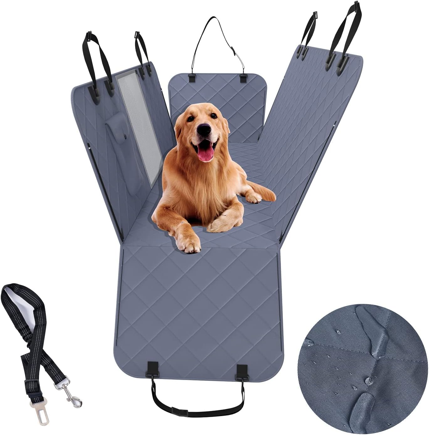 VITOOPET Pet Car Seat Cover Durable Anti-Scratch Anti-Slip Dog Trunk Rear Seat Cover, Car Pet Hammock with Front Mesh Window, with…