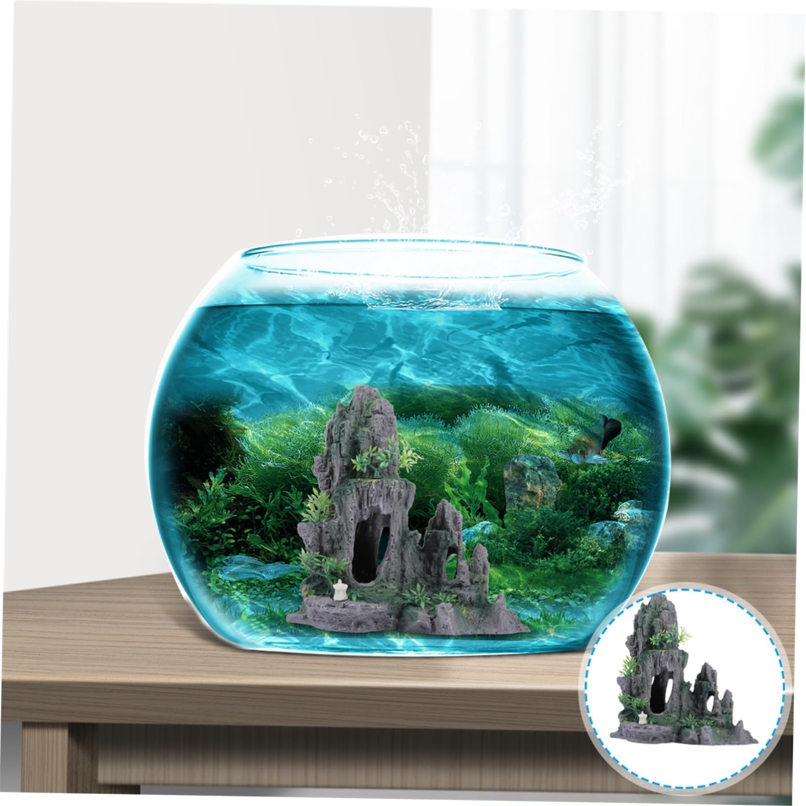 DOITOOL Adorno De Acuario Imitación De Rocas Artificiales para Peceras Decoración De Paisaje para Agua Dulce y Salada Fácil De Limpiar y Seguro para Peces y Camarones