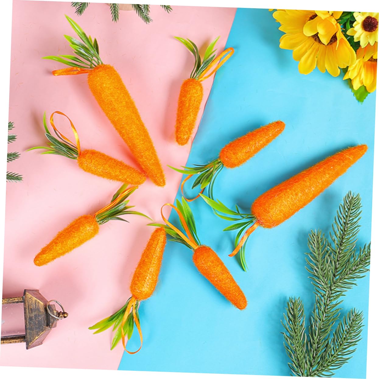 Amosfun 40pezzi Decorazioni Pasquali Forma Di Carota Ciondoli Appesi Per Albero Di Pasqua Ornamenti Festivi Per La Casa e Feste Design Rustico e Giocoso Di Grandi Piccole