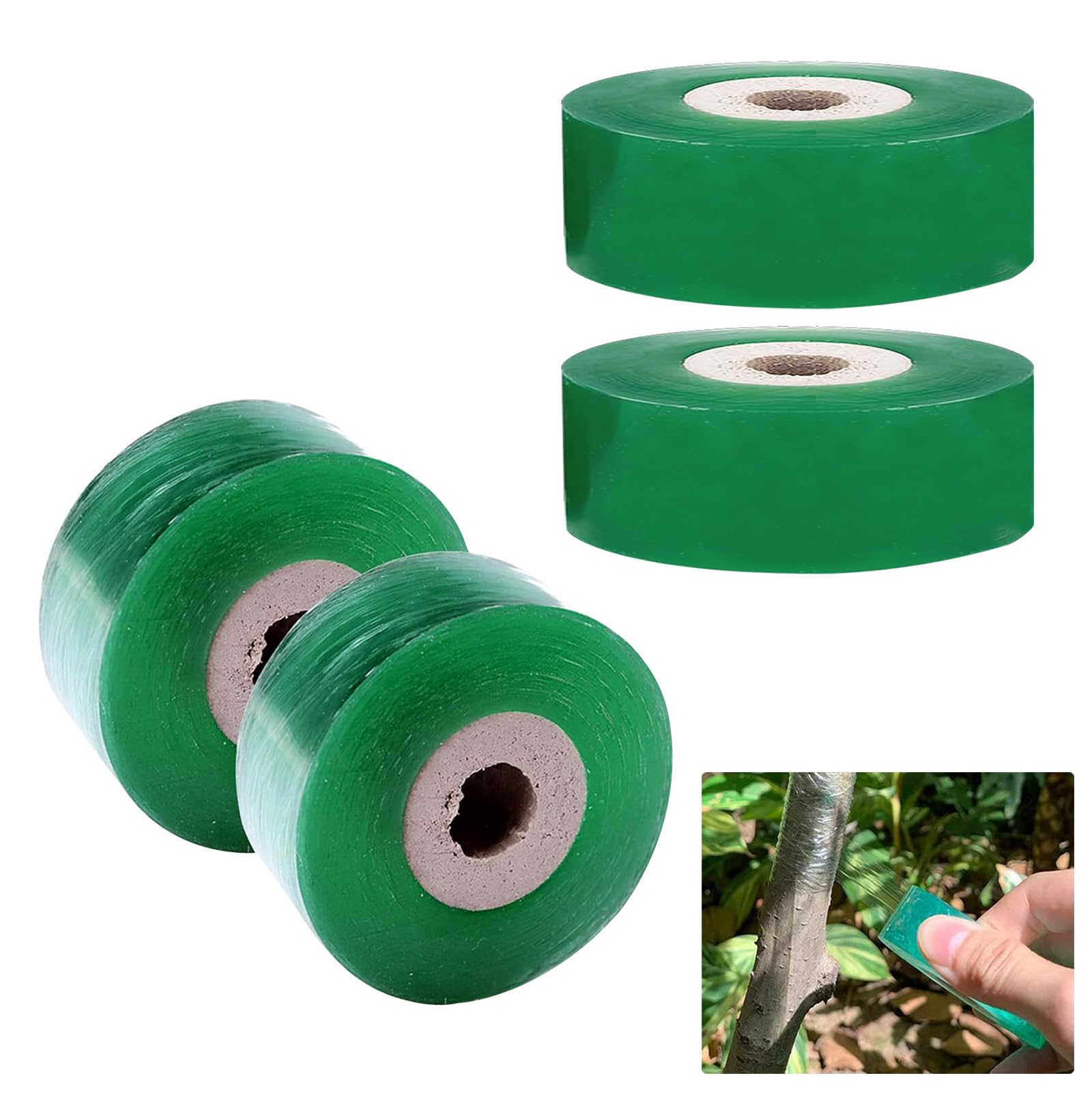 Nastro Per Innesti Trasparente - 4 Rotoli Da 2 Cm X 100m Per Gemme E Riparazione Piante - Foto 2