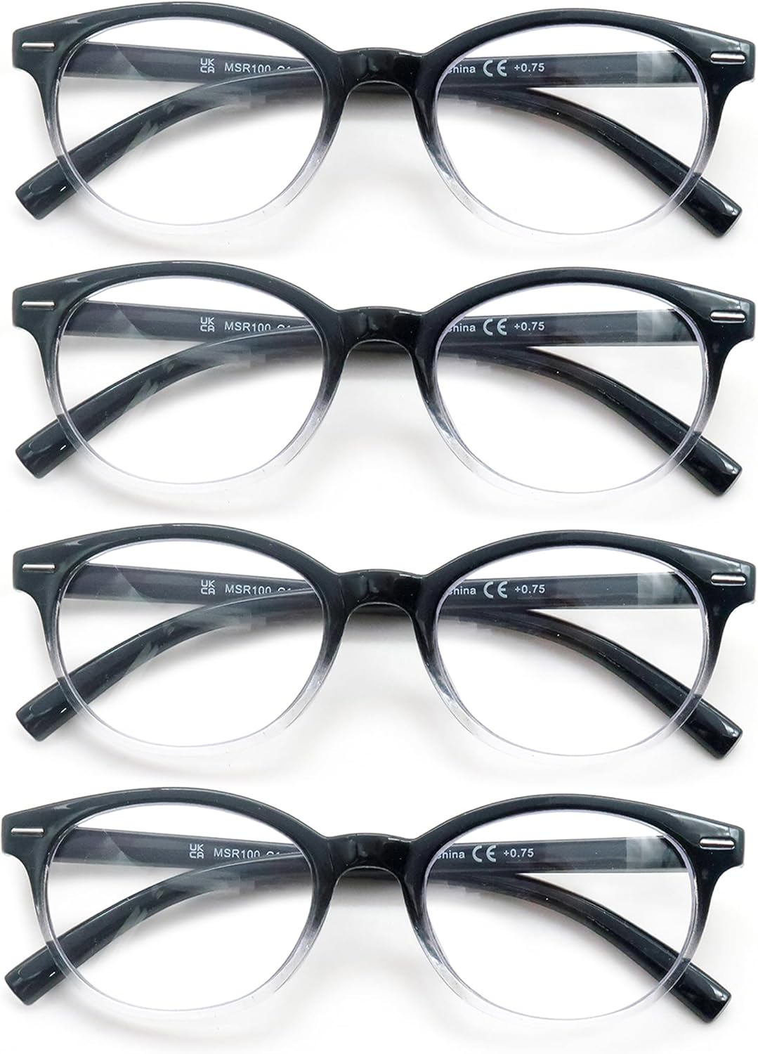 Blue Light Blocking Reading Glasses Women Round Readers Cute Cheaters for Small Head&Face Black/Clear/Tortoiseshell - Image 2