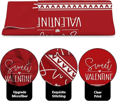 Miniatura 2 de Siilues Toallas de cocina de San Valentín 335ozunidad microfibra de 18 x 26 pulgadas color rojo feliz día de San Valentín decoración de aniversarios