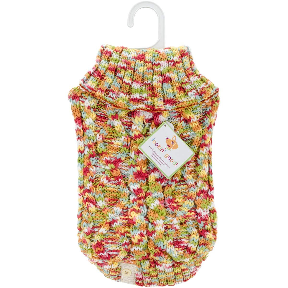 Fashion Pet Multi Crochet Sweater, Medium, Multi