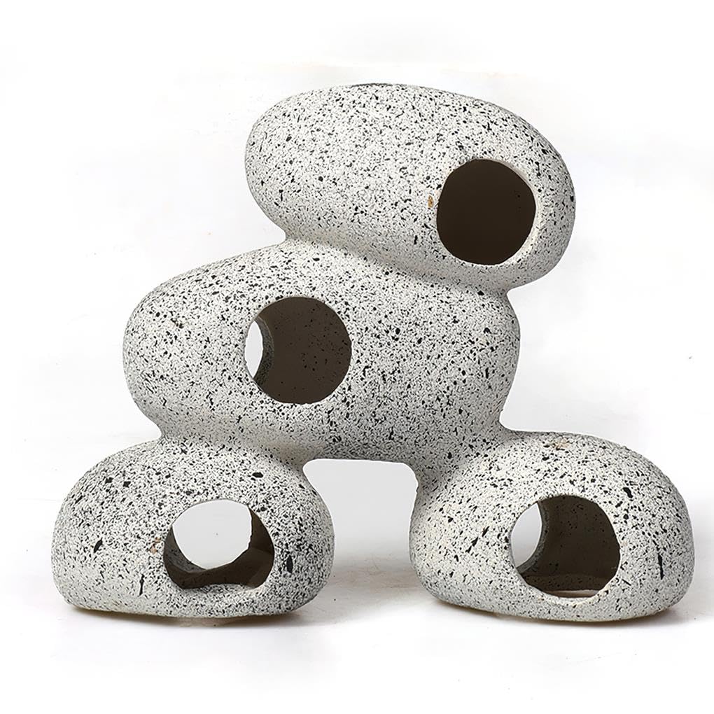 3 set acquario grotta fori multipli nascondiglio di pesce decorazione acquario caverna impermeabile gamberetti allevamento pietra per acquario decorazione stile 1