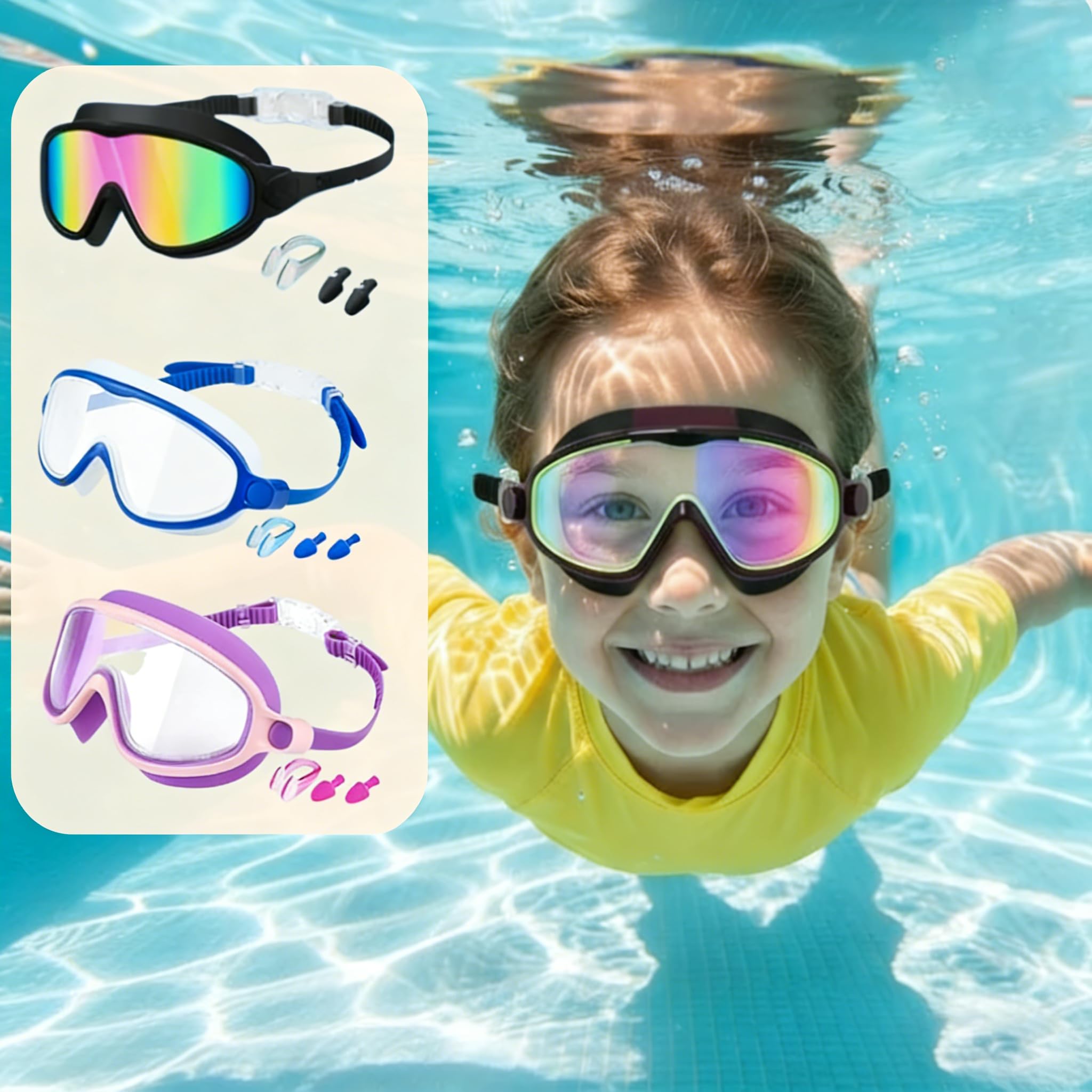 Blumi Baby Schwimmbrille UV - Schutz, Anti - Nebel, Kein Auslaufen Schwimmbrille für Kinder