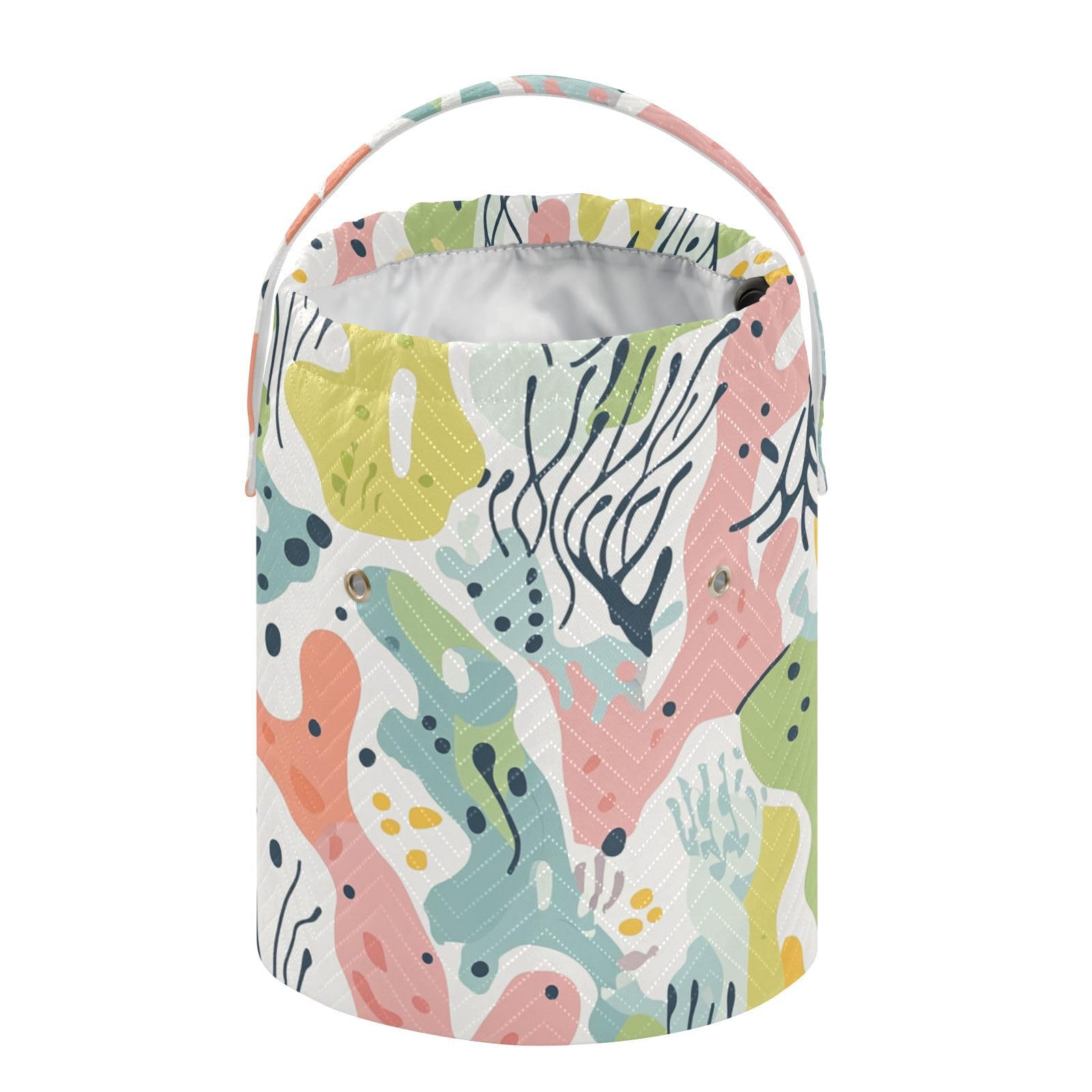 Coral Seagrass Light Color Crochet Tote Bag Yarn Bags Crocheting with Holes Storage Bag for Knitting Needles Craft Organizer